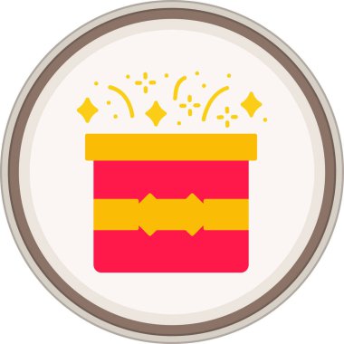 Gift Düz Etiketi. Web Kullanımı için Vektör İllüstrasyonu