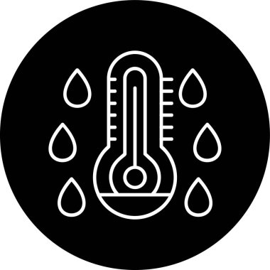 Thermometer Line inverted circle. Vector Illustration For Web Use