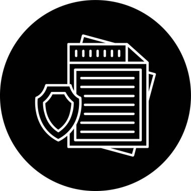 Document Line inverted circle. Vector Illustration For Web Use