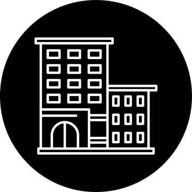 Building Line inverted circle. Vector Illustration For Web Use