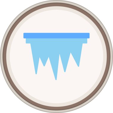 Buz saçağı yassı çıkartması. Web Kullanımı için Vektör İllüstrasyonu