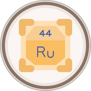 Rutenyum Düz çıkartma. Web Kullanımı için Vektör İllüstrasyonu