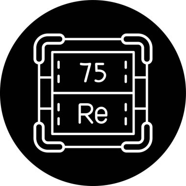 Rhenium Hattı ters çevrilmiş. Web Kullanımı için Vektör İllüstrasyonu