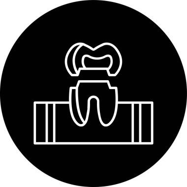 Dental Line inverted circle. Vector Illustration For Web Use