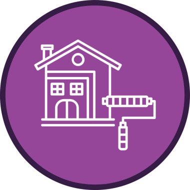 Ev Onarım Hattı çoklu daire. Web Kullanımı için Vektör İllüstrasyonu