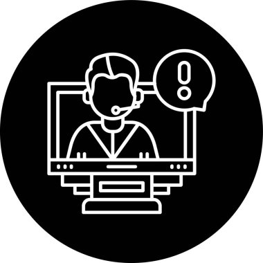 Support Line inverted circle. Vector Illustration For Web Use