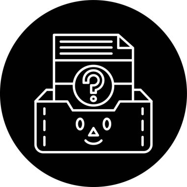 Soru çizgisi ters çevrilmiş daire. Web Kullanımı için Vektör İllüstrasyonu