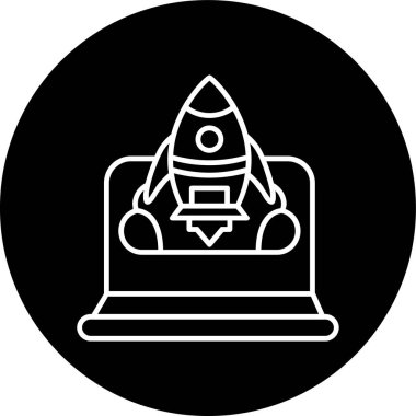 Roket Hattı ters dönmüş daire. Web Kullanımı için Vektör İllüstrasyonu