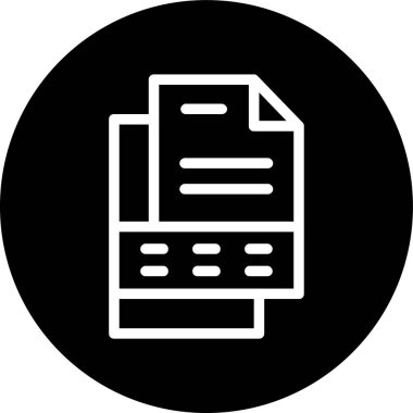 Document Line inverted circle. Vector Illustration For Web Use