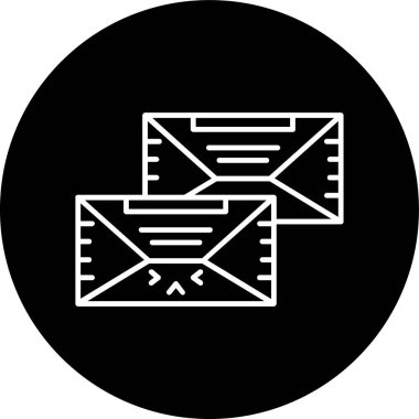 Emails Line inverted circle. Vector Illustration For Web Use