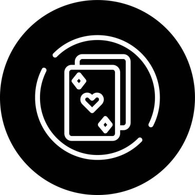 Oyun kartları ters çevrilmiş çember. Web Kullanımı için Vektör İllüstrasyonu