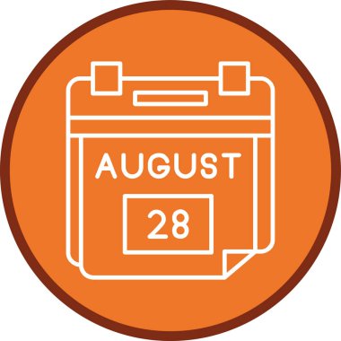 28 Ağustos Tarih Hattı çoklu daire. Web Kullanımı için Vektör İllüstrasyonu