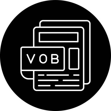 VOB Dosya Satırı ters çevrilmiş çember. Web Kullanımı için Vektör İllüstrasyonu
