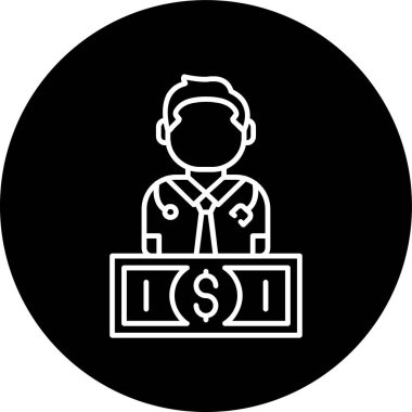 Doktor Line ters çevrilmiş çember. Web Kullanımı için Vektör İllüstrasyonu