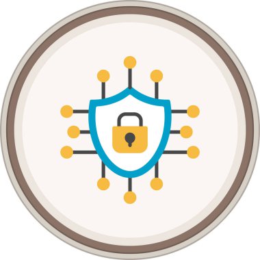 Siber Güvenlik Tehditleri Flat çıkartması. Web Kullanımı için Vektör İllüstrasyonu