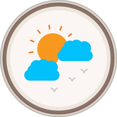 Meteoroloji etiketi. Web Kullanımı için Vektör İllüstrasyonu