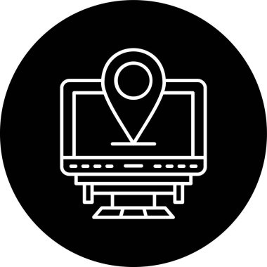 Location Line inverted circle. Vector Illustration For Web Use