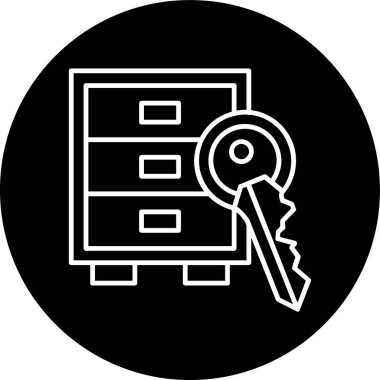 Cabinet Line inverted circle. Vector Illustration For Web Use