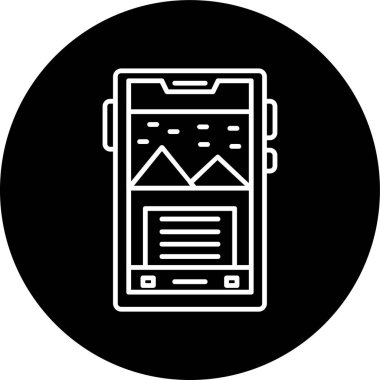 Smartphone Line inverted circle. Vector Illustration For Web Use