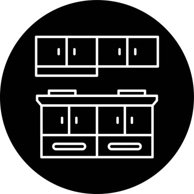 Mutfak Hattı ters çevrilmiş daire. Web Kullanımı için Vektör İllüstrasyonu