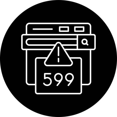 599 Hata Hatası ters çevrilmiş çember. Web Kullanımı için Vektör İllüstrasyonu