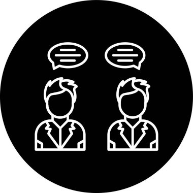 Conversation Line inverted circle. Vector Illustration For Web Use