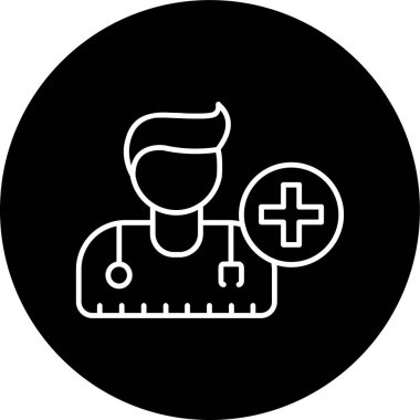 Tıbbi Doktor Hattı ters çevrilmiş. Web Kullanımı için Vektör İllüstrasyonu