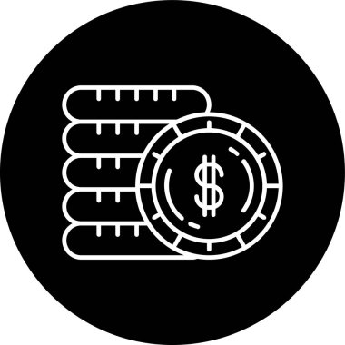 Cape Verdean Escudo Hattı ters dönmüş daire. Web Kullanımı için Vektör İllüstrasyonu