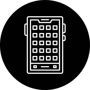 Smartphone Line inverted circle. Vector Illustration For Web Use