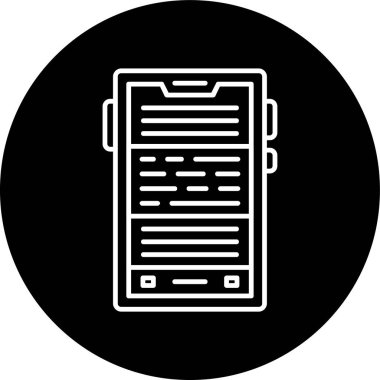 Smartphone Line inverted circle. Vector Illustration For Web Use