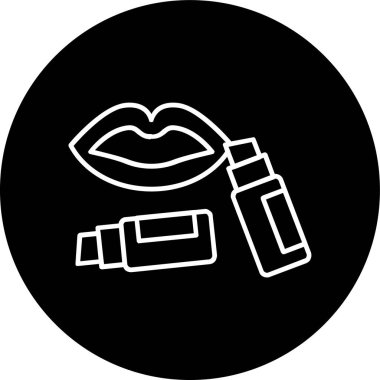 Lip Balm Line inverted circle. Vector Illustration For Web Use