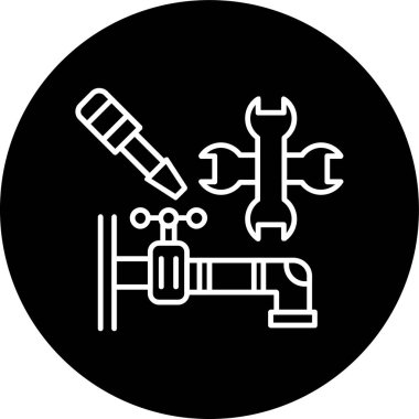 Tesisat hattı ters dönmüş. Web Kullanımı için Vektör İllüstrasyonu