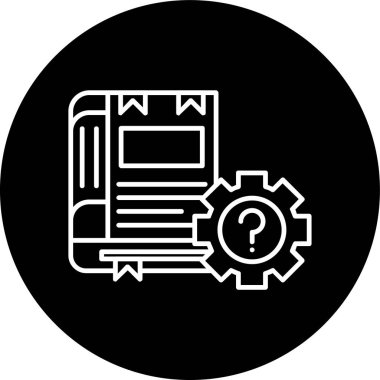 Book Line inverted circle. Vector Illustration For Web Use
