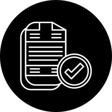 Approved Line inverted circle. Vector Illustration For Web Use