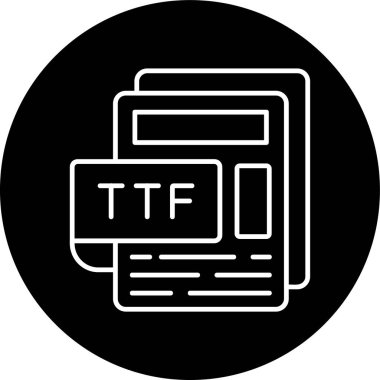 TTF Dosya Hattı ters çevrilmiş çember. Web Kullanımı için Vektör İllüstrasyonu
