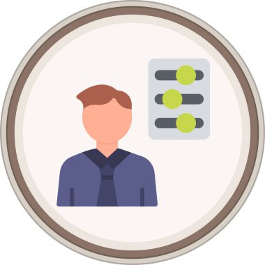 Oto Kontrollü Düz çıkartma. Web Kullanımı için Vektör İllüstrasyonu