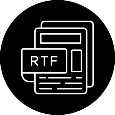 RTF Dosya Hattı ters çevrilmiş çember. Web Kullanımı için Vektör İllüstrasyonu