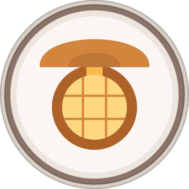 Bronzer Flat çıkartması. Web Kullanımı için Vektör İllüstrasyonu