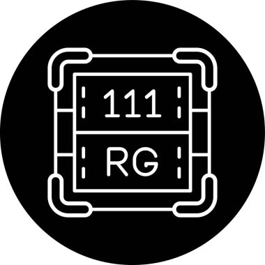 Roentgenium Hattı ters çevrilmiş daire. Web Kullanımı için Vektör İllüstrasyonu