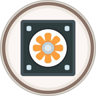 Fan Flat etiketi. Web Kullanımı için Vektör İllüstrasyonu