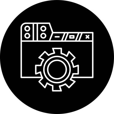 Web Page Line inverted circle. Vector Illustration For Web Use