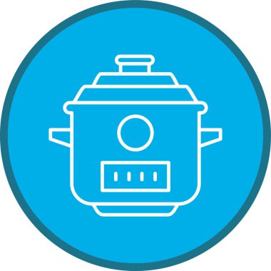 Cooker Line çok daireli. Web Kullanımı için Vektör İllüstrasyonu