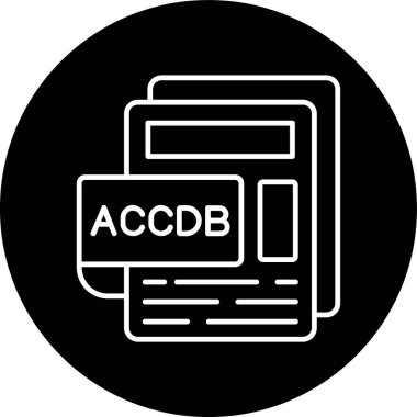 ACCDB Dosya Satırı ters çevrilmiş çember. Web Kullanımı için Vektör İllüstrasyonu