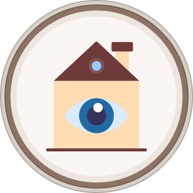 Vision Flat çıkartması. Web Kullanımı için Vektör İllüstrasyonu