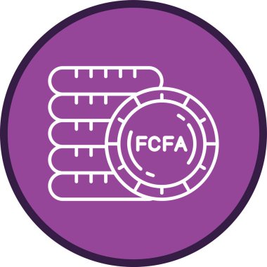 Orta Afrika Franc Line çoklu dairesi. Web Kullanımı için Vektör İllüstrasyonu