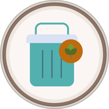 Çöp kutusu etiketi. Web Kullanımı için Vektör İllüstrasyonu