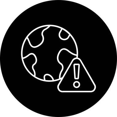 Alert Line inverted circle. Vector Illustration For Web Use