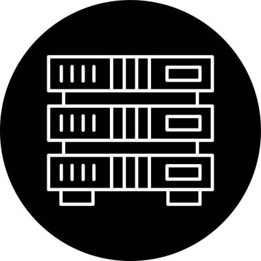 Server Line inverted circle. Vector Illustration For Web Use