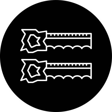 El testeresi ters dönmüş daire. Web Kullanımı için Vektör İllüstrasyonu