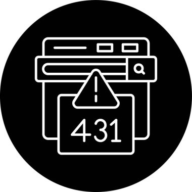 431 Hata Hatası ters çevrilmiş çember. Web Kullanımı için Vektör İllüstrasyonu